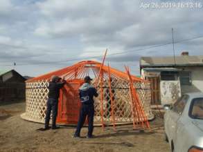 Chuluun's home is under construction.