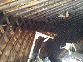Damaged ger roof