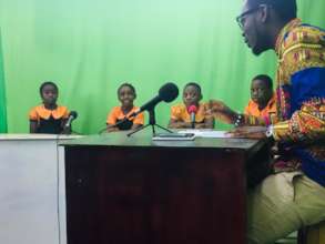 Television talk with school pupils