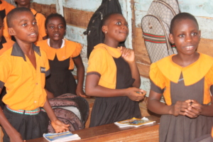 School pupils resitting an environmental song