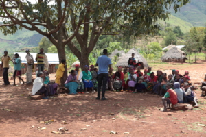 HOPE's staff member provides training to an SHG