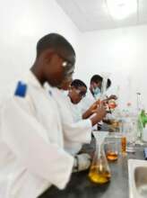 Our girls hard at work in the science lab