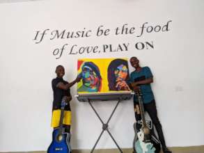 Our boys proudly present their art work