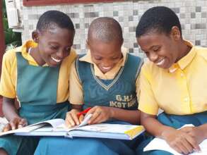 Happy school girls