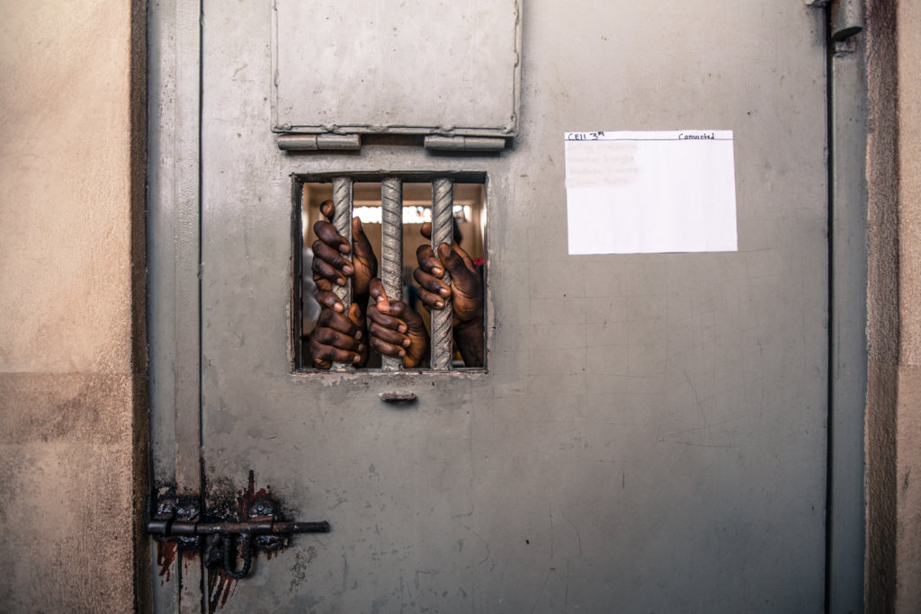 Inmates at the Freetown Correctional Centre