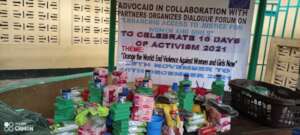 A photo of the hygiene kit items for distribution