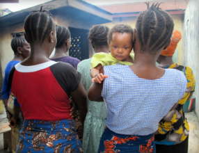 Female inmate and her young baby