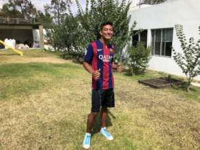 Eliud in the garden of AMANC SLP