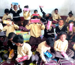Children happy with their gifts