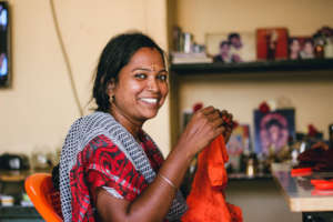 Radha in her home