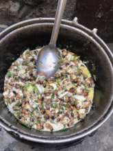 Palm weevil and vegetables