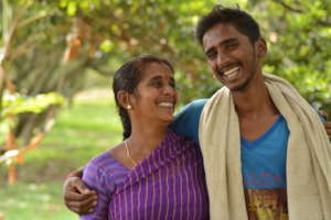 Sarojamma sharing a lighter moment with her son