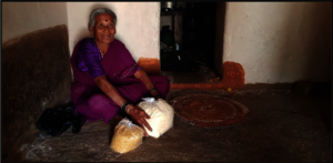 Dry ration distributed to a  community member