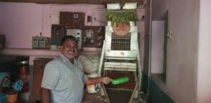 Hanumantha working at his mill