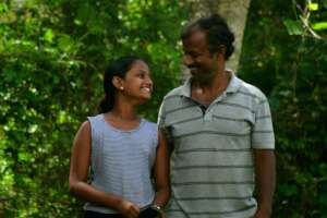 Relieved father and daughter after dental care