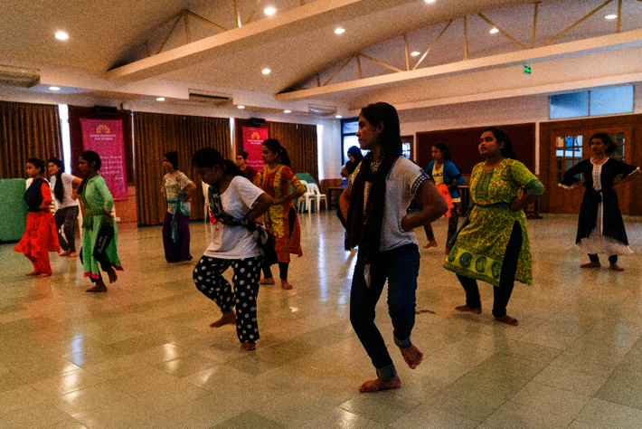 Students take part in a dance class