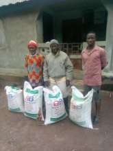 Rice donation to farmer familys in Malal chiefdom
