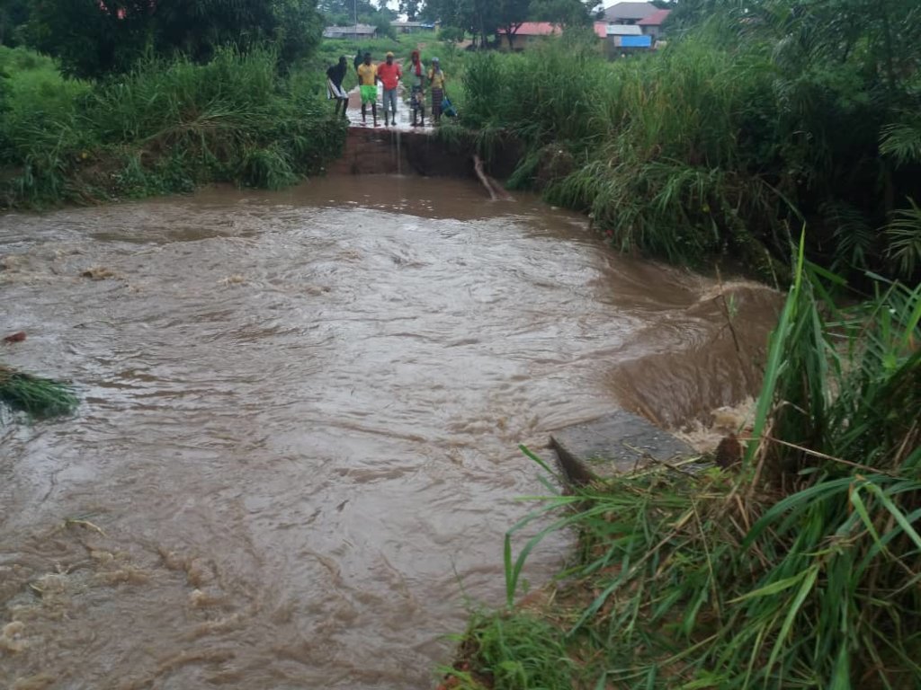 Damaged bridge near Makoba village, september 2019