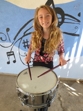 Kaia with her Drums