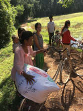 Loading Rice Onto Bicycles