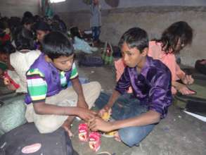 Children having their snacks