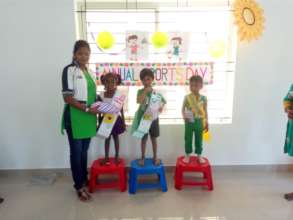 Prize distribution during sports day