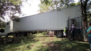 Delivery truck trying to enter Clinic site