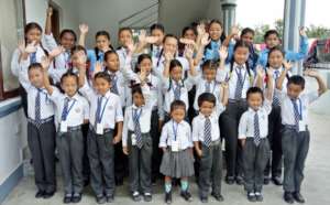 hope girls with school uniform