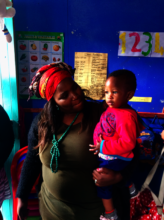 Nomsa and one of the children to attends Blessings