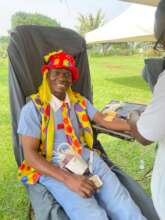OUR AMBULANCE DRIVER DONATING BLOOD