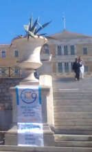 a HUG for Youth/ in front of the Greek Parlianment