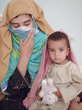 Mother and daughter fleeing from Swat