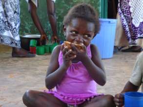 Sweet potatoes being enjoyed at Pre-school