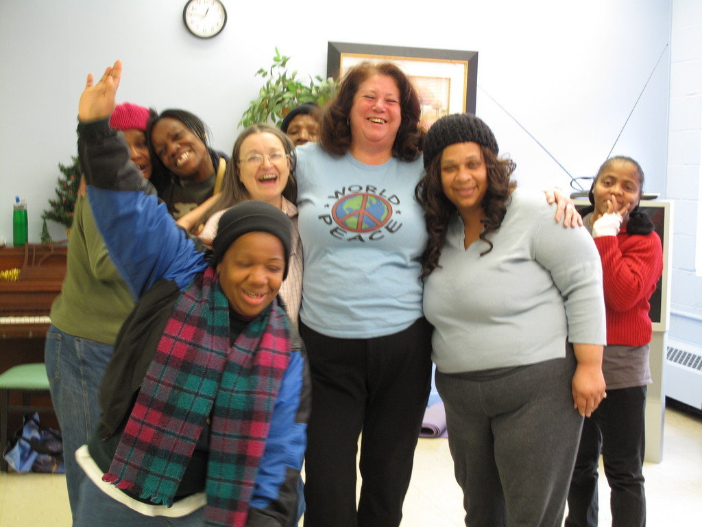 Women taking part in Laughter Yoga