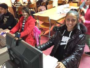 Aferdita and Kasandra in the Computer Lab