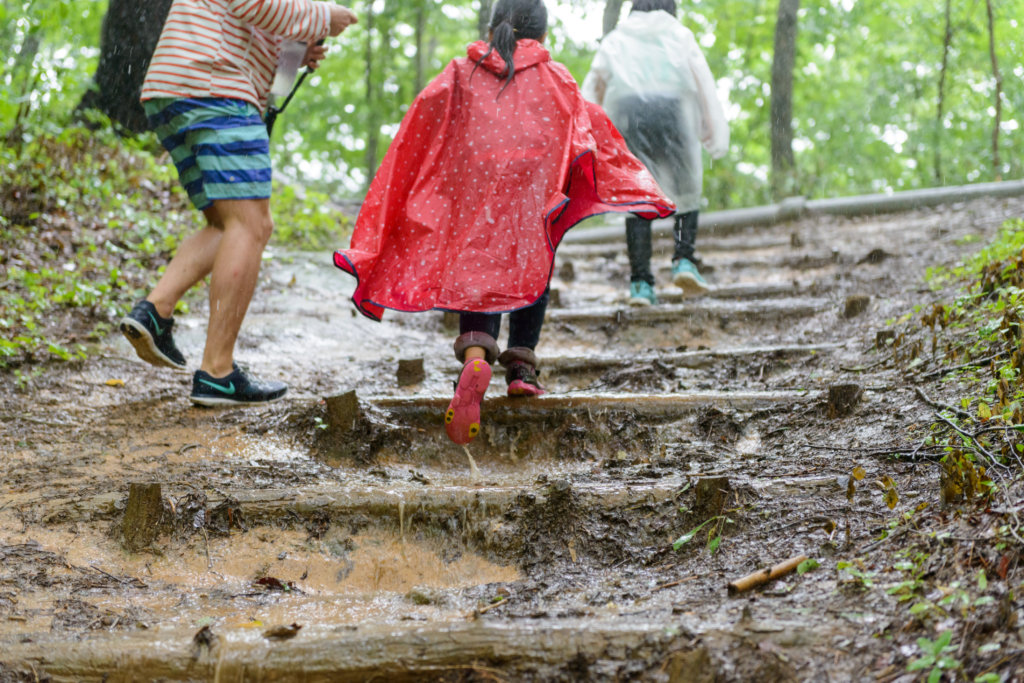 Hiking in the rain!