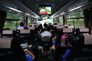 Fun bus ride to the campsite and home