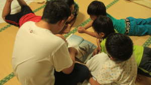 Bedtime story with staff