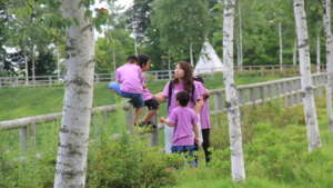 Staff provide care for the children