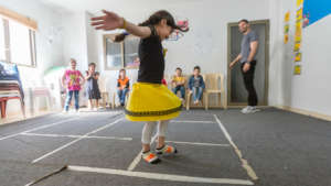 A student at our centre before lockdown in Lebanon