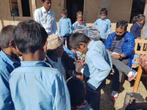 Children get ready for Measuring  their Uniform