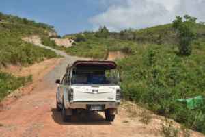 Mobile clinic during the long road to the village