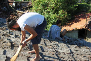 Renovating the roof of the old church