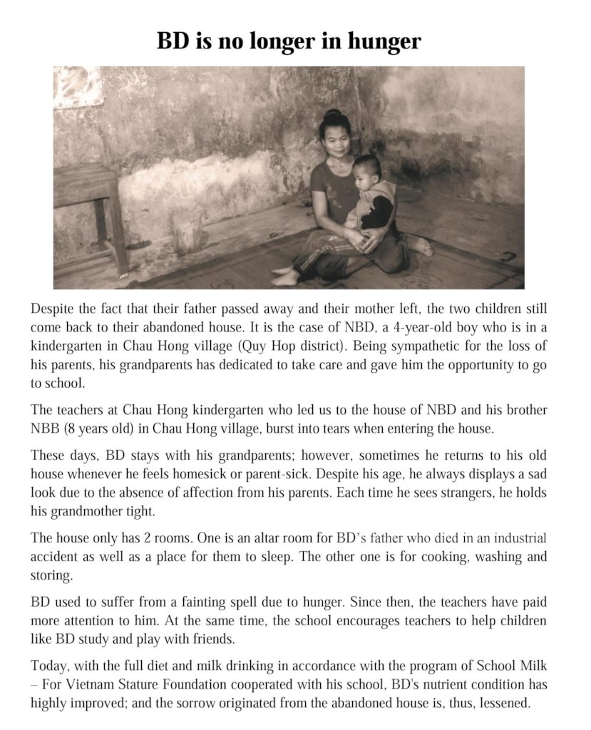 Daily School Milk for 300 Poor Children in Vietnam