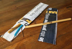 New products - straw case with upcycled banners