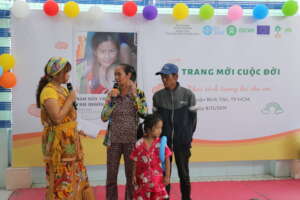 T.V with her father and grandmother