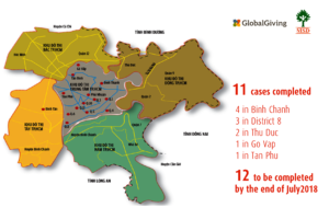 Mapping our completed cases in Hochiminh City, VN