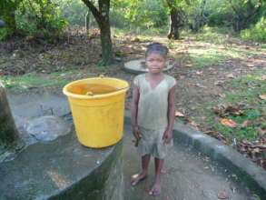 Young girl after using a well