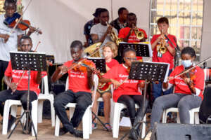 Ian plays with the Junior Orch @ the Garden Party