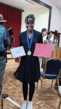 Gabriella with her awards
